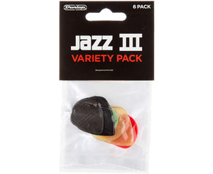 Dunlop PVP103 Jazz III Variety Guitar Pick Pack, 6-Pack