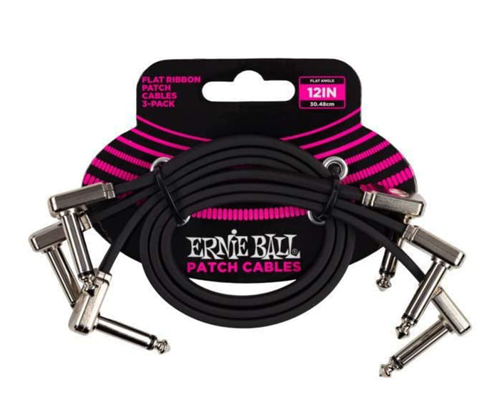 Ernie Ball 12" Flat Ribbon Patch Cables 3-Pack