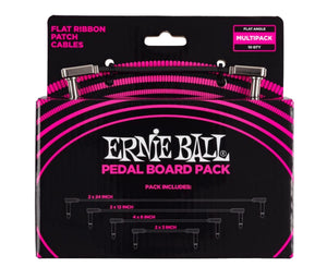 Ernie Ball Flat Ribbon Patch Cables Pedalboard - Multi Pack - Megatone Music