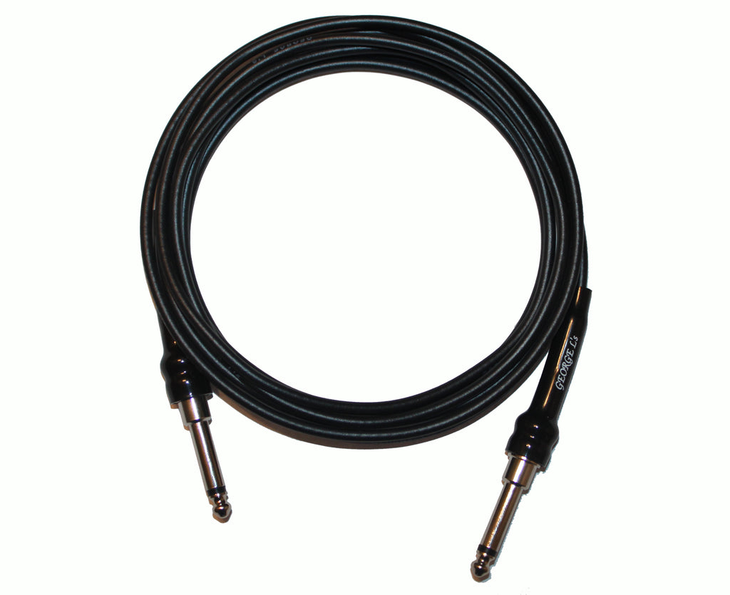 George L's 20 Foot .225 Guitar Cable, Nickel Plugs, Black - Megatone Music