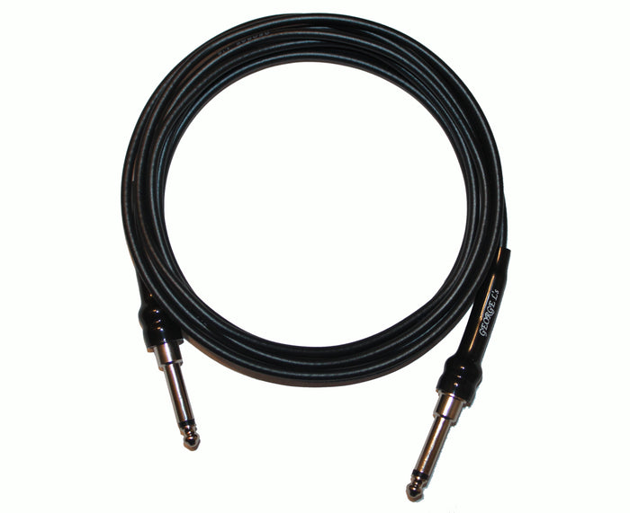 George L's 15 Foot .225 Guitar Cable, Nickel Plugs, Black
