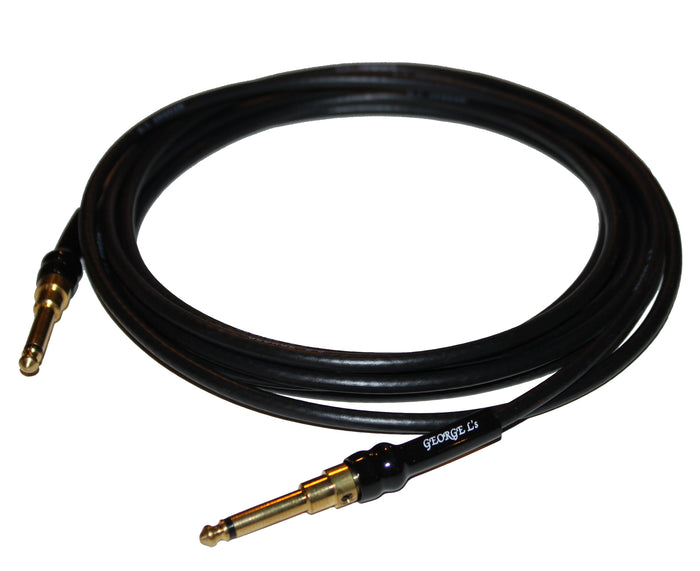 George L's 20 Foot .225 Guitar Cable, Brass Plugs, Black