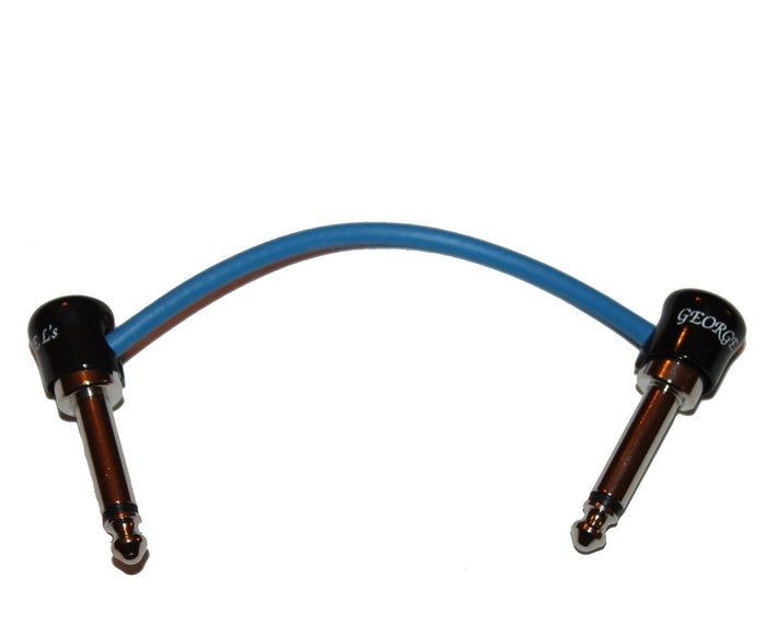 George L's 6" Inch Pre-Made Nickel Effects Cable in Blue on Black