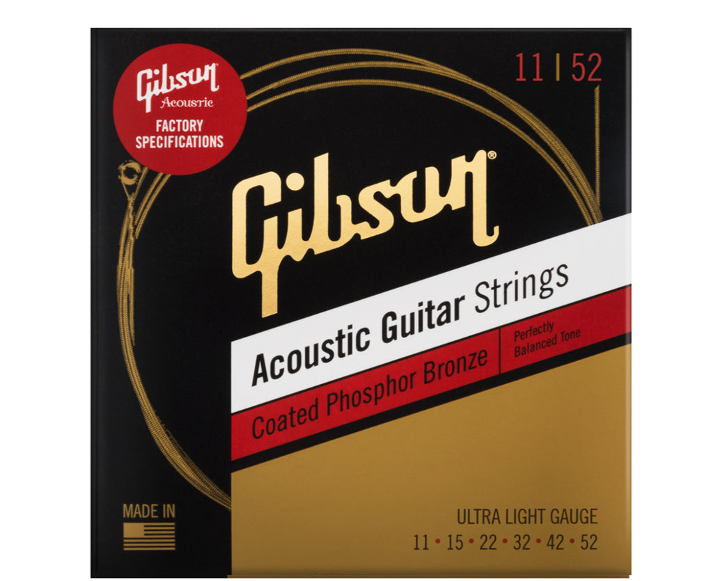 Gibson Coated Phosphor Bronze Acoustic Guitar Strings 11-52