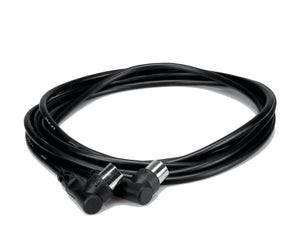 Hosa Technology Standard Right-Angle MIDI to Right-Angle MIDI Cable (3', Black)