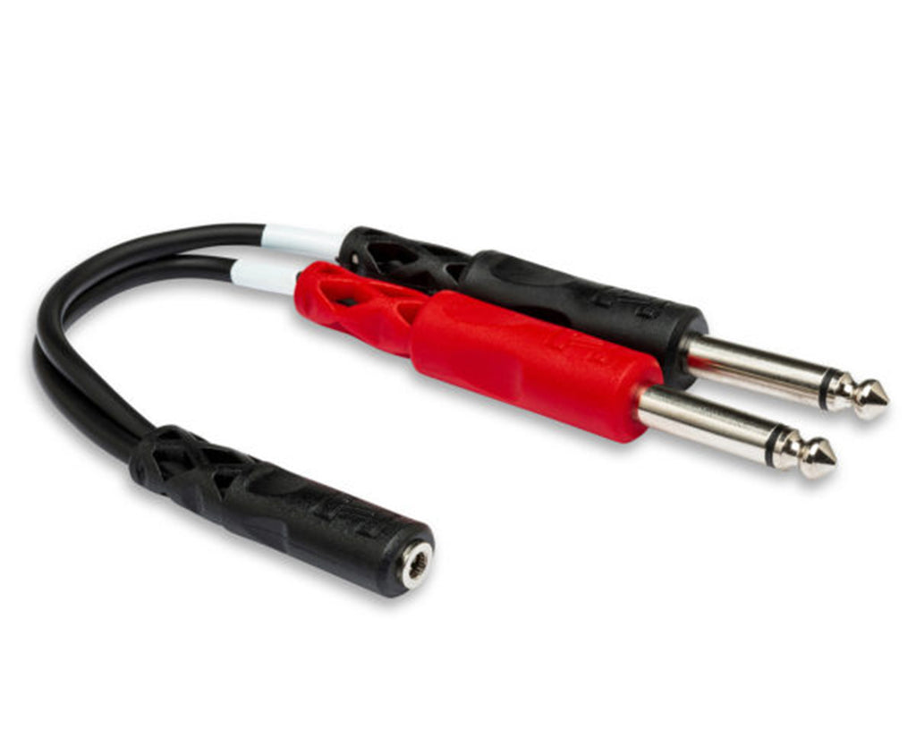 Hosa YMP-434 Stereo Breakout, 3.5 mm TRSF to Dual 1/4 in TS