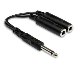 Hosa YPP-111 Y Cable, 1/4 in TS to Dual 1/4 in TSF