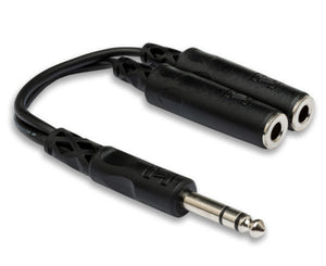 Hosa YPP-118 Y Cable, 1/4 in TRS to Dual 1/4 in TRSF