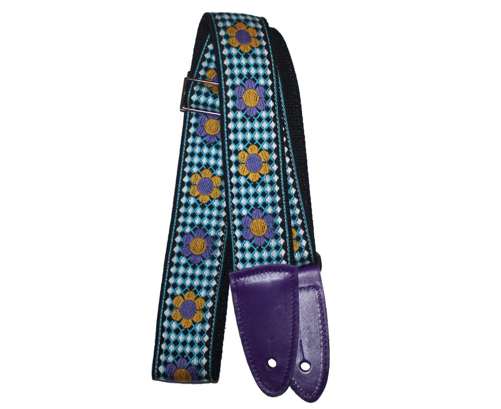Jodi Head NYC Hootnanny Woven Flowers Purple Custom Guitar Strap - Megatone Music