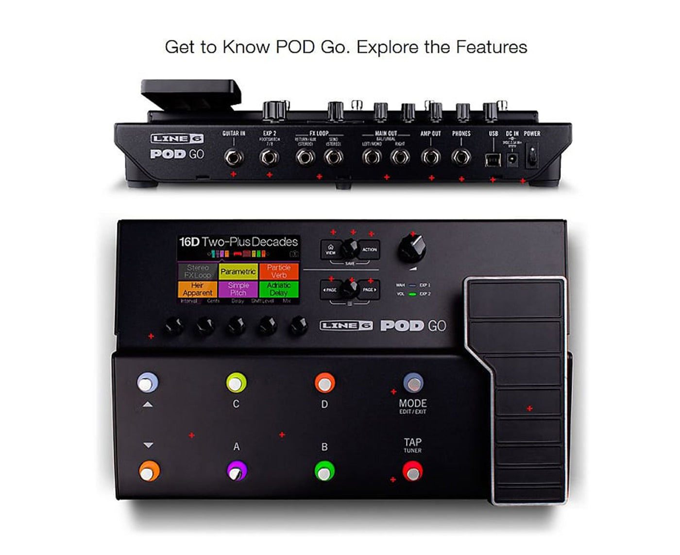 Line 6 Pod Go Guitar Multi-Effects Processor Pedalboard