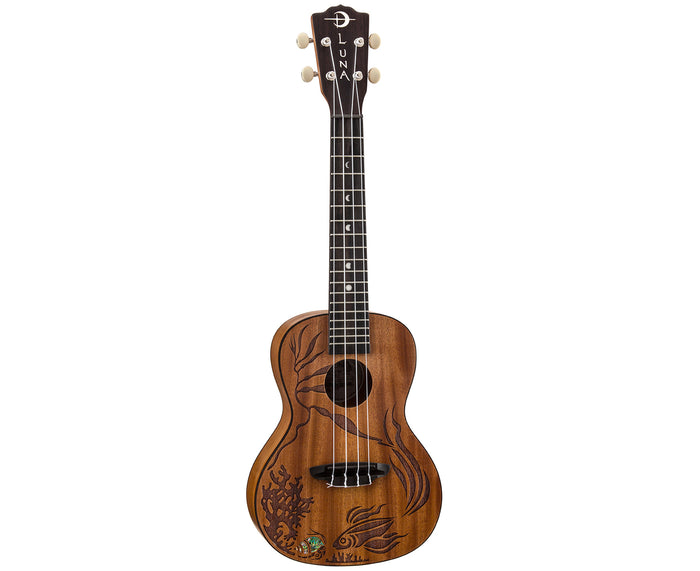 Luna Coral Solid Mahogany Concert Ukulele w/Bag