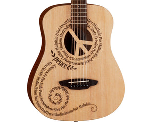 Luna Safari Peace Acoustic Travel 3/4 Guitar w/ Gigbag - Megatone Music