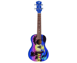 Luna Guitars Kauwela Summer Concert Acoustic Ukulele Custom Graphic