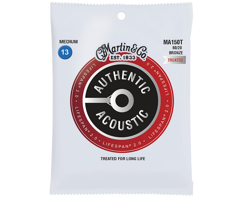 Martin Guitar Lifespan 2.0 MA150T, 80/20 Bronze, Treated Medium-Gauge Acoustic Strings