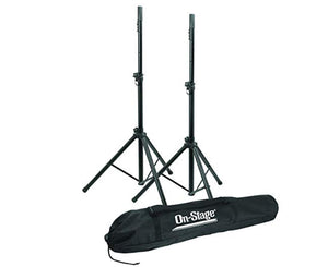On-Stage SSP7900 Tripod Speaker Stand Package with Bag, Black - Megatone Music