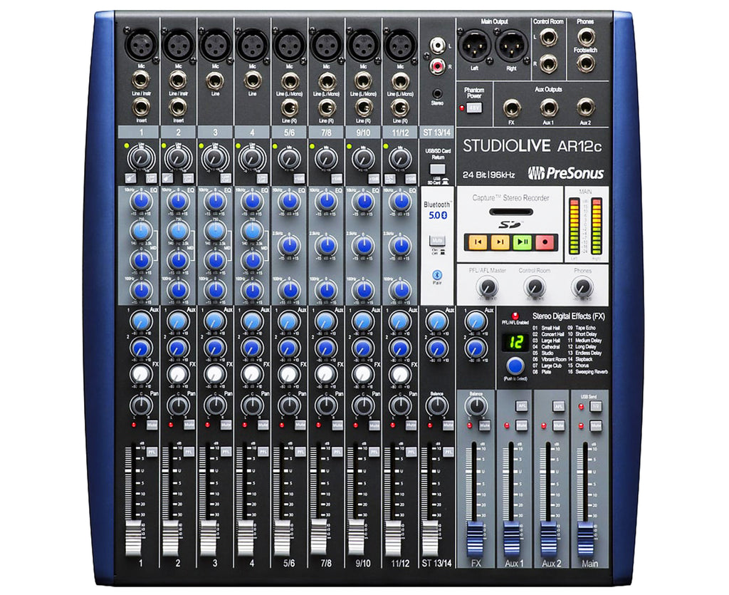 PreSonus StudioLive AR12c Mixer and Audio Interface with Effects
