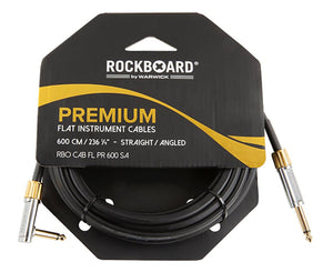 RockBoard Premium Flat Lead Cable 20 Foot / 600CM Straight to Right Angle