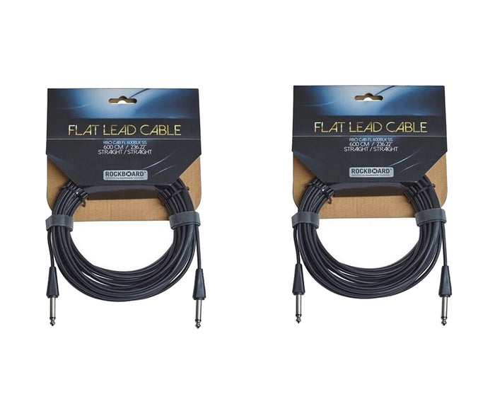RockBoard Flat Lead Cable 600CM / 236.22" / 20 Foot Straight to Straight 2-Pack