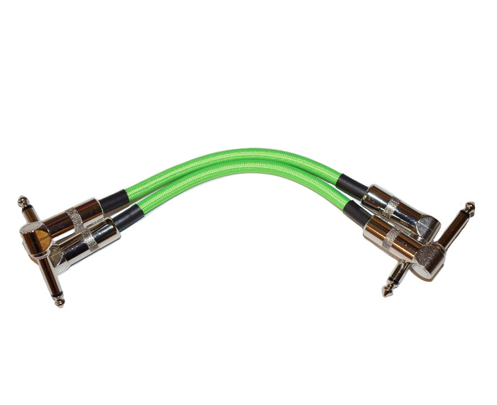 Strukture 6" Inch Neon Green Right Angle Pedal Cable - 2 Cables