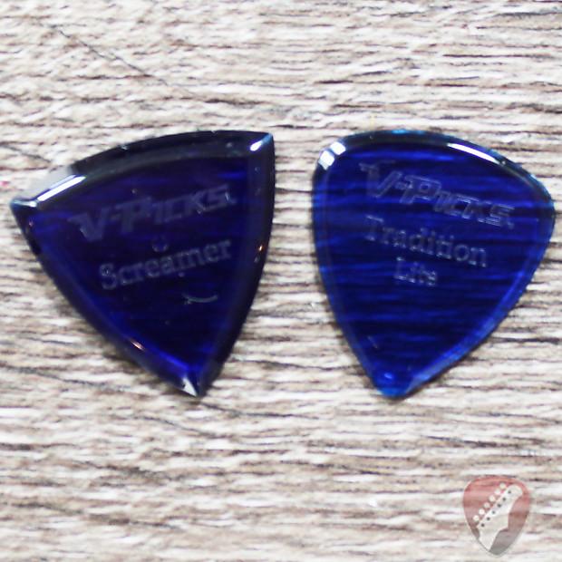 V-Picks Sapphire Blue Screamer and Lite Tradition Custom Guitar Pick 2.75mm
