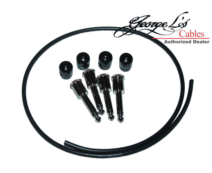 George L's 2 Cable Kit Black Cable .155 Nickel Plugs Black