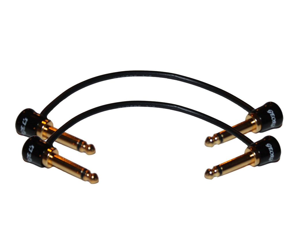 George L's 6" Deluxe Gold Effects Cable in Black 2-Pack - Megatone Music