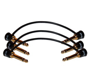 George L's 6" Deluxe Gold Effects Cable in Black 3-Pack - Megatone Music