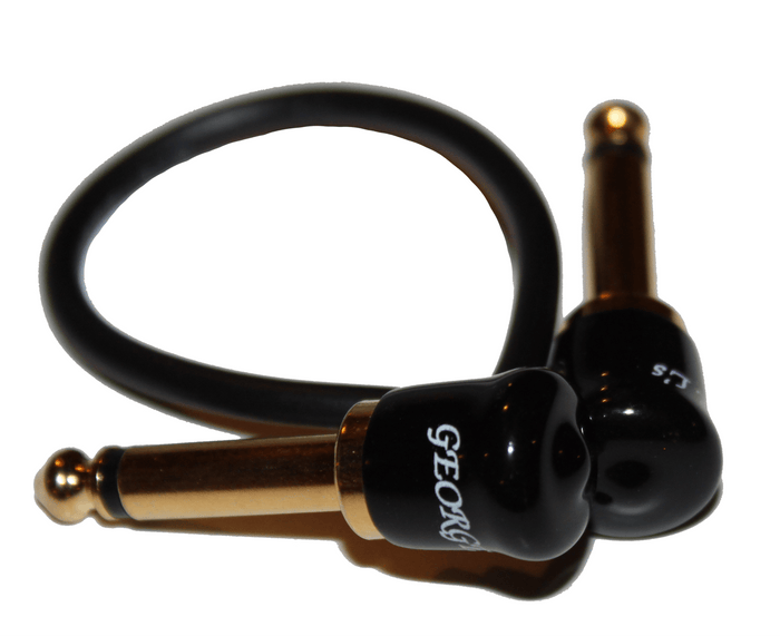 George L's  6" Deluxe Gold Pedalboard Cable in Black
