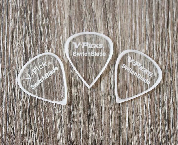 V-Picks Switchblade Ghost Rim Custom Guitar Pick 1.5mm 3-Pack - Megatone Music