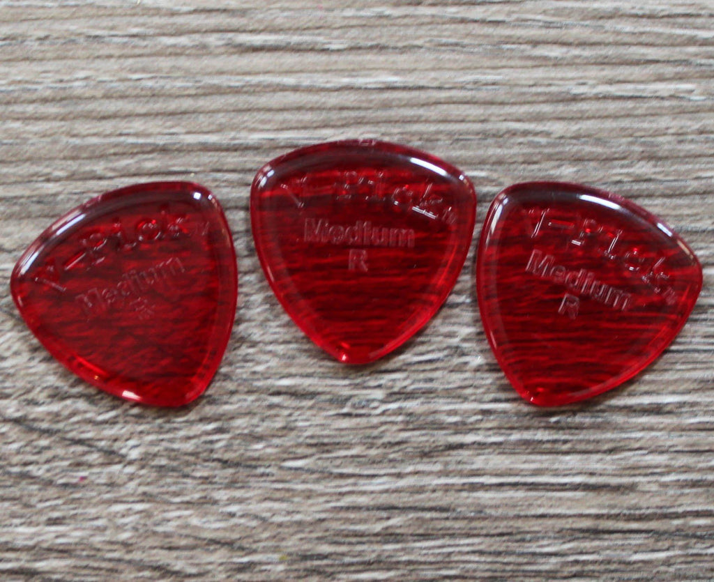 V-Picks Ruby Red Medium Round Custom Guitar Pick 2.75mm 3-Pack - Megatone Music