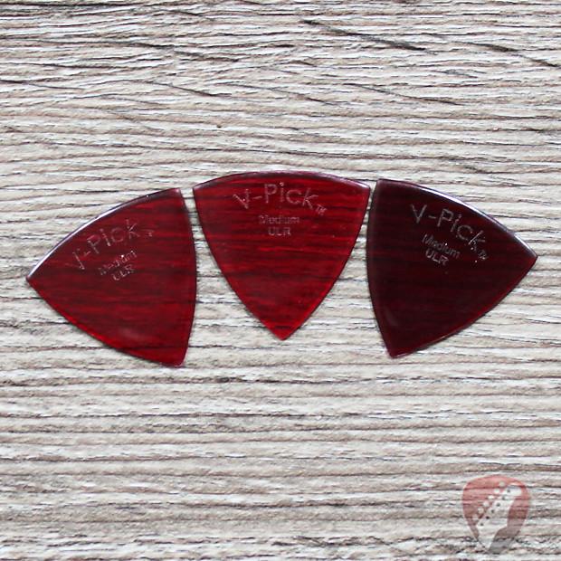 V-Picks Ruby Red Medium Ultra Lite Pointed .80mm 3-Pack - Megatone Music