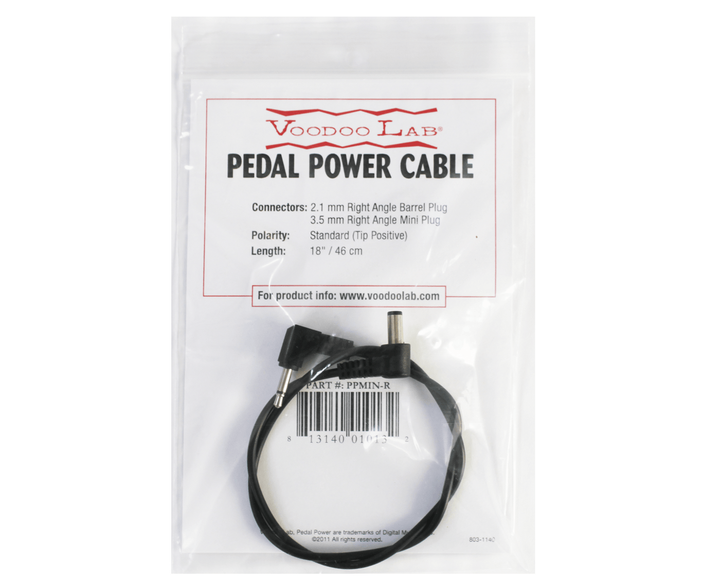 Voodoo Lab PPMIN 3.5mm Straight Mini Plug and 2.1 mm Straight Barrel Cable