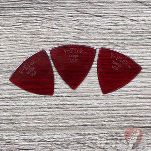 V-Picks Ruby Red Ultra Lite Large Pointed .80mm 3-Pack - Megatone Music